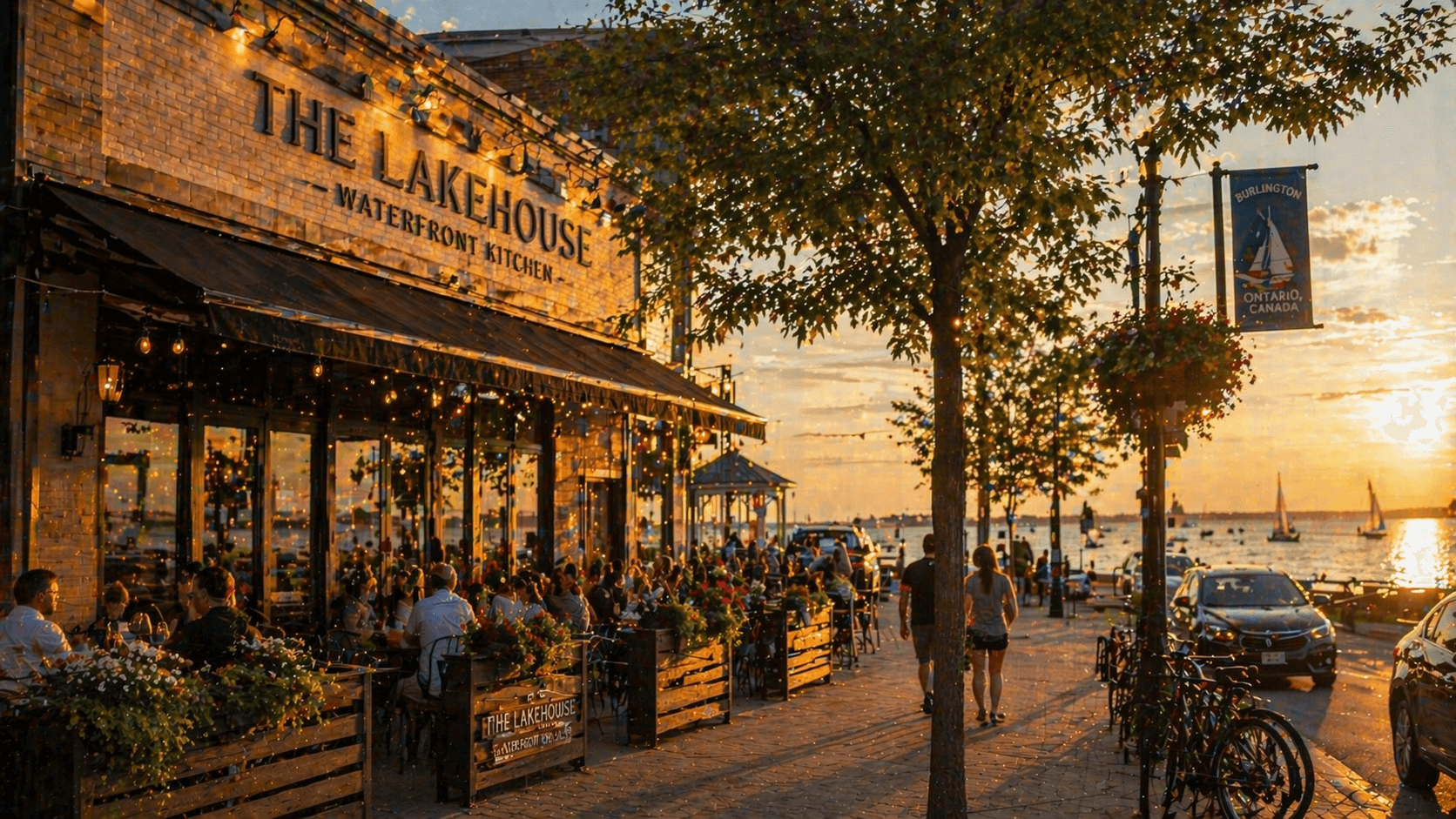 A Burlington restaurant scene illustrating the local landscape